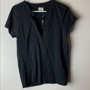 J Crew Heirloom J black tee with sequins size M